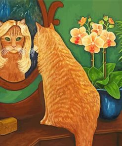 Cat Mirror Reflection Diamond Painting