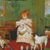 Charles Burton Barber Girl With dogs Diamond Painting