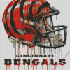 Cincinnati Bengals Helmet Splatter Art Diamond Painting