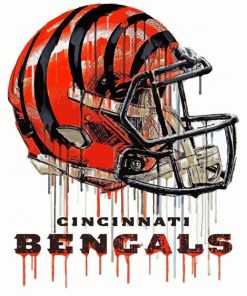 Cincinnati Bengals Helmet Splatter Art Diamond Painting