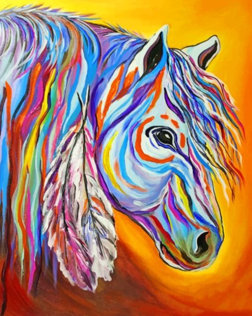 Colorful Native Horse Diamond Painting