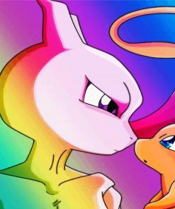 Cute Mewtwo And Mew Diamond Painting