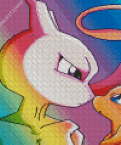 Cute Mewtwo And Mew Diamond Painting