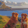 Dogs In Holy Island Of Lindisfarne Diamond Painting