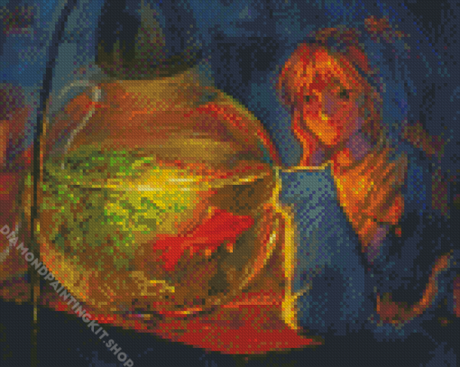 Goldfish Bowl Art Diamond Painting