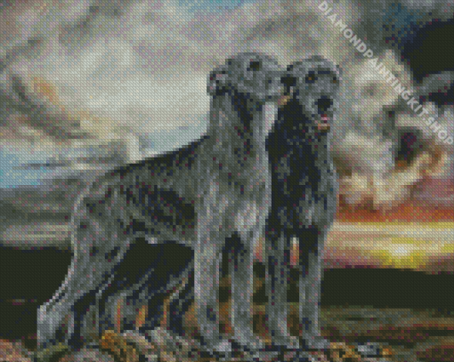 Irish Wolfhound Dog Diamond Painting