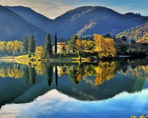 Lake Idro Landscape Diamond Painting