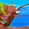 Lighthouse Eagle Diamond Painting