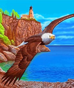 Lighthouse Eagle Diamond Painting