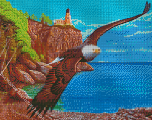 Lighthouse Eagle Diamond Painting