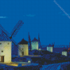 Mancha Windmills And Castle Diamond Painting