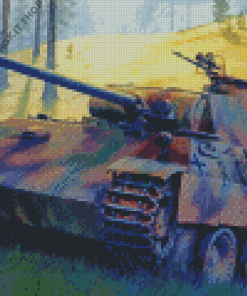 Military Tank Panther Diamond Painting