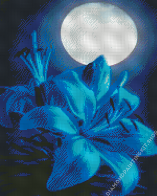 Moon Lily At Night Diamond Painting