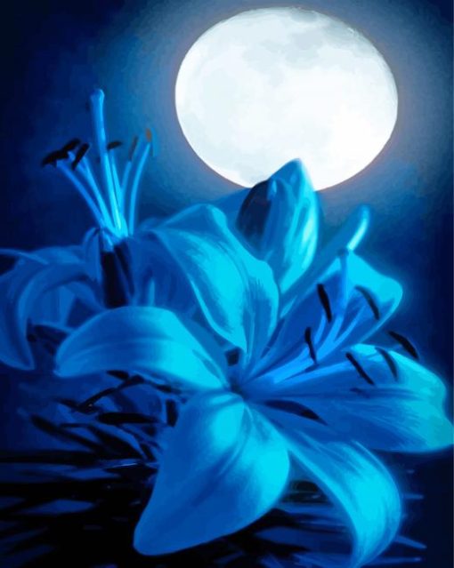 Moon Lily At Night Diamond Painting