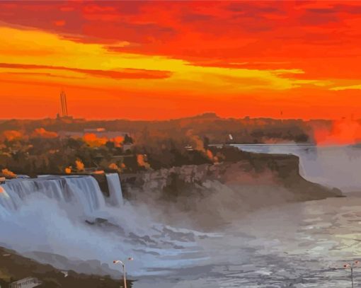 Niagara Falls Sunset Diamond Painting