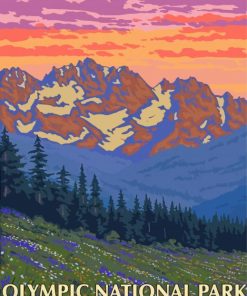 Olympic National Forest Park Poster Diamond Painting