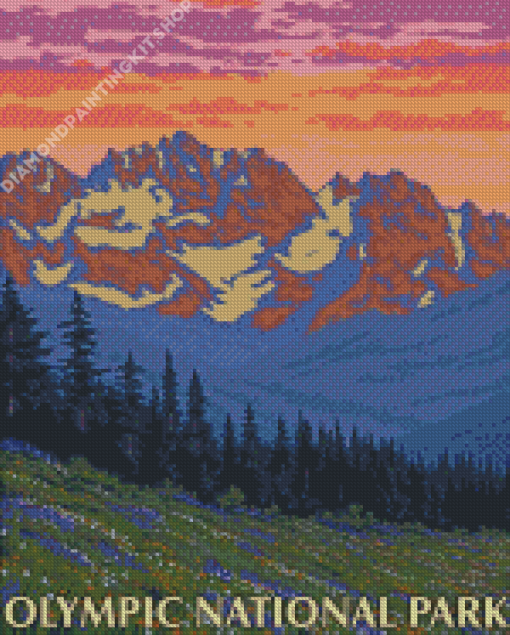 Olympic National Forest Park Poster Diamond Painting