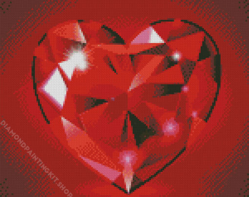 Red Diamond Heart Diamond Painting