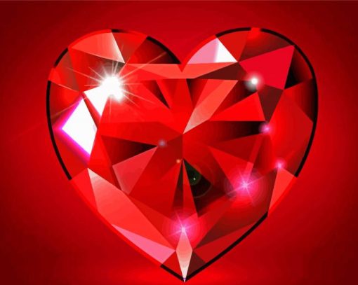 Red Diamond Heart Diamond Painting