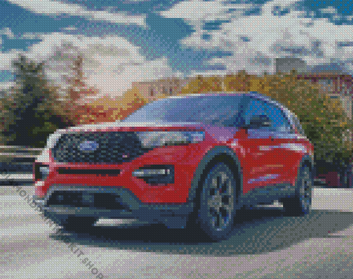 Red Ford Explorer Diamond Painting