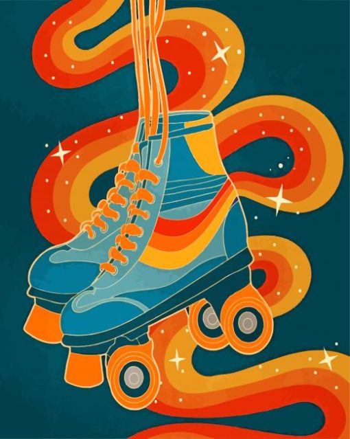 Roller Skates Illustration Diamond Painting