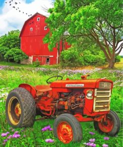 Rusty Red Tractor Diamond Painting