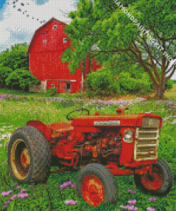 Rusty Red Tractor Diamond Painting