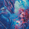 Sea Dragon And Mermaid Diamond Painting