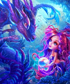 Sea Dragon And Mermaid Diamond Painting