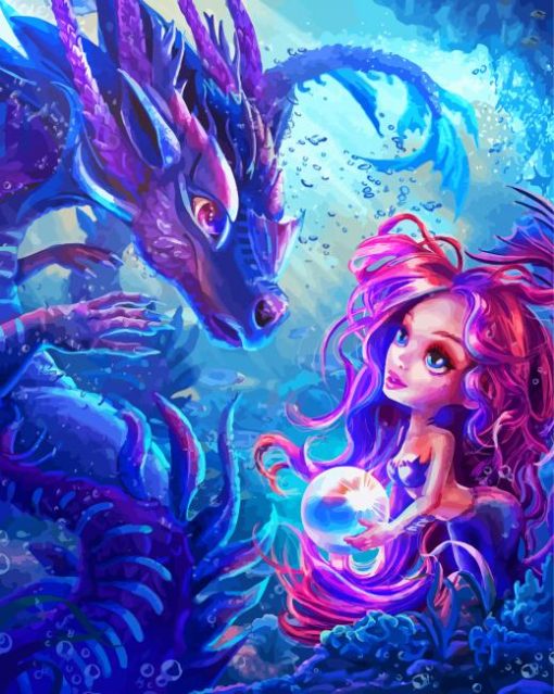 Sea Dragon And Mermaid Diamond Painting