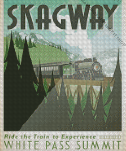 Skagway Train Poster Diamond Painting