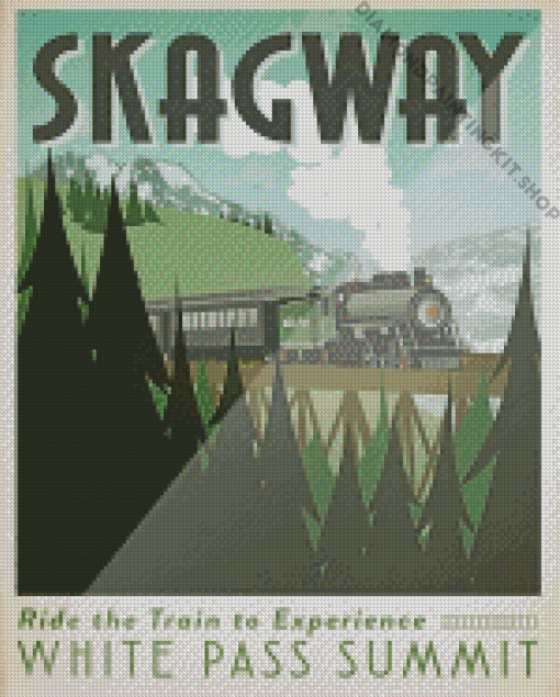 Skagway Train Poster Diamond Painting