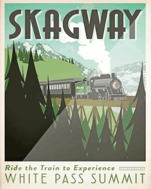 Skagway Train Poster Diamond Painting