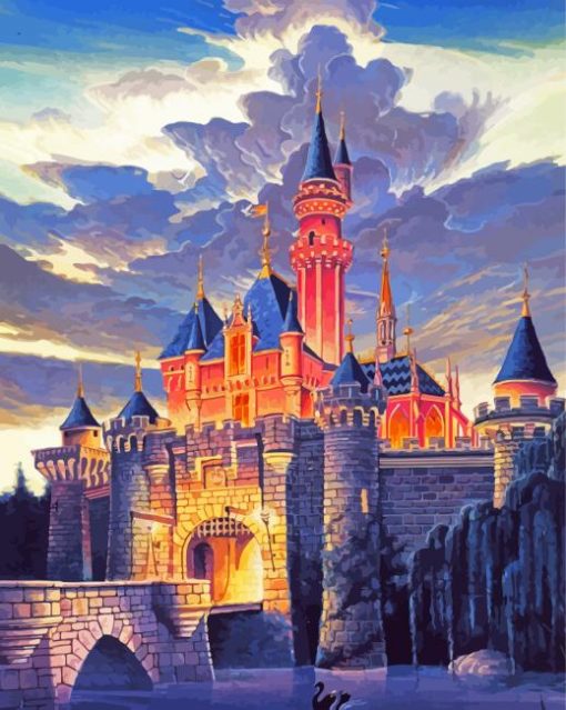 Sleeping Beauty Castle Disney Park Diamond Painting