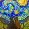 Starry Night Black Cats Diamond Painting