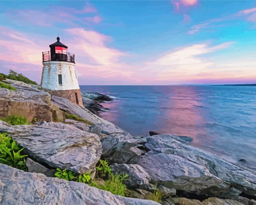 The Castle Hill RI Lighthouse Diamond Painting