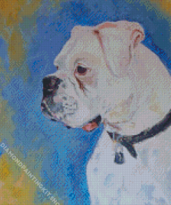 White Boxer Animal Diamond Painting