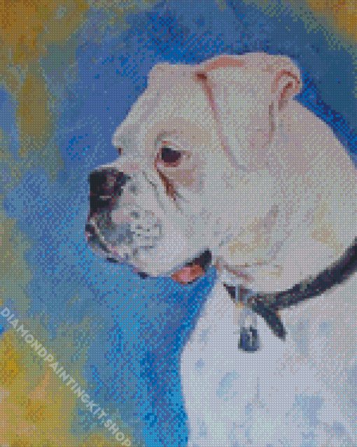 White Boxer Animal Diamond Painting