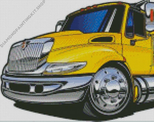 Yellow Tow Truck Diamond Painting