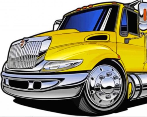 Yellow Tow Truck Diamond Painting