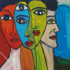 Abstract Five Women Faces Diamond Painting