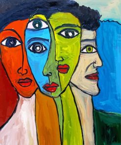 Abstract Five Women Faces Diamond Painting