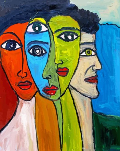 Abstract Five Women Faces Diamond Painting