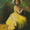 Abstract Girl In Yellow Dress Diamond Painting