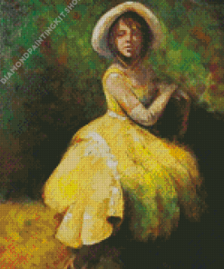 Abstract Girl In Yellow Dress Diamond Painting