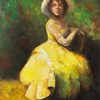 Abstract Girl In Yellow Dress Diamond Painting