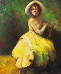 Abstract Girl In Yellow Dress Diamond Painting