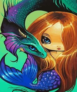 Aesthetic Dragon And Mermaid Diamond Painting