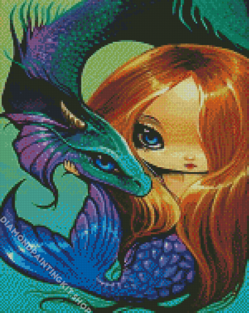 Aesthetic Dragon And Mermaid Diamond Painting