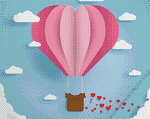 Aesthetic Romantic Hot Air Balloon Diamond Painting